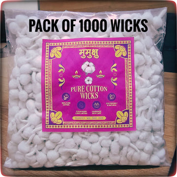 Mumuxu 100% Natural Cotton Diya Wicks – Pack of 1000