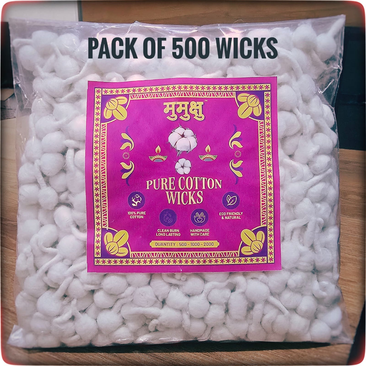 Mumuxu 100% Natural Cotton Diya Wicks – Pack of 500
